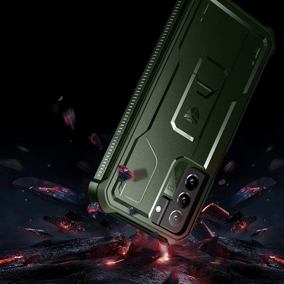 Armored case for Samsung Galaxy S21 FE, Dexnor Full Body, green