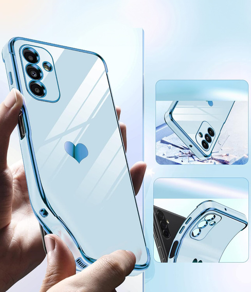 Case for Samsung Galaxy A26, Electro heart, blue + Glass 9H