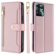 Flip case for Oppo Reno 11F 5G, Wallet Zipper Pocket, pink