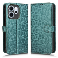 Flap case for Oppo Reno 14F, Wallet Rhombus, green