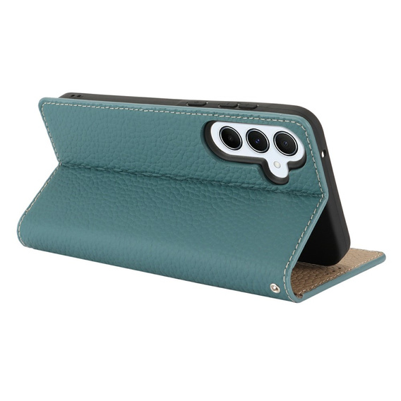 Flip case for Samsung Galaxy S25+ Plus, Litchi Skin Grain, blue