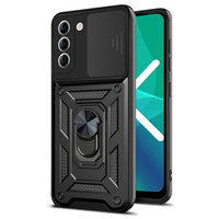 Armored case for Samsung Galaxy S21 FE, armored Slide Ring, black + 9H glass