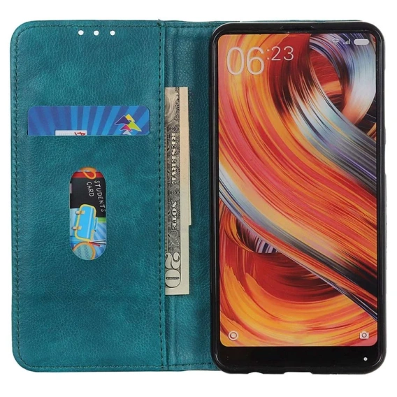 Flip case for Xiaomi Poco F6, Split Leather, green