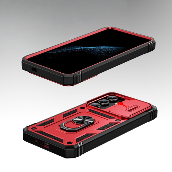 Case for Samsung Galaxy S24+ Plus, CamShield Slide, red / black