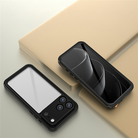 Case for iPhone 17 Pro Max, IP68 waterproof Redpepper, black