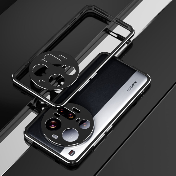 Case for Xiaomi 15 Ultra, Armor Bumper, with lens cover, black / silver