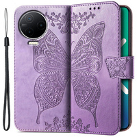 Flip case for Infinix Note 12 2023, Butterfly, purple