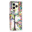 Flip case for Realme C53 4G, Wallet, tree of life, white