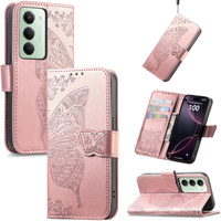 Flap case for Xiaomi Redmi 15 5G / 4G, Butterfly, rose gold