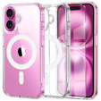 MagSafe Magnetic Case for iPhone 16 Plus, ERBORD CrystalMag, transparent + Glass for screen