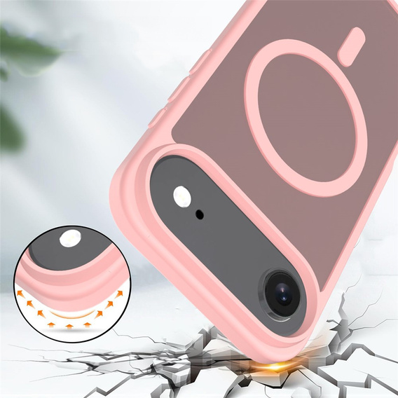 Matt Case for iPhone Air, for MagSafe, translucent pink