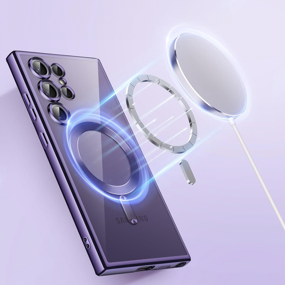 Case for Samsung Galaxy S25 Ultra, Electro MagSafe, purple + Screen Glass