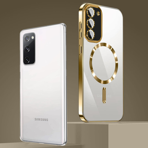 Case for Samsung Galaxy S20 FE, Electro MagSafe, gold + Screen Glass