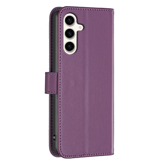 Flip case for Samsung Galaxy S23 FE, BINFEN Wallet, dark purple + 9H glass