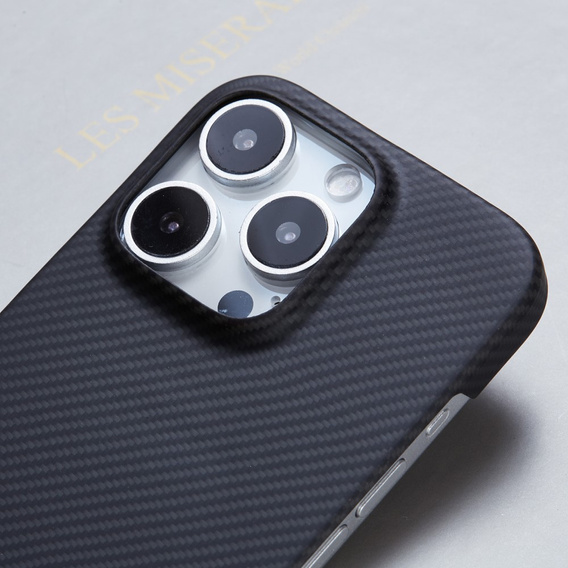 Case for iPhone 16 Pro, Aramid Fiber Cover, black
