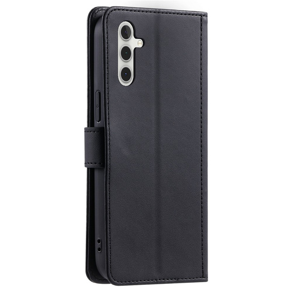 Flip case for Samsung Galaxy S25 FE, Rhombus Crossbody Leather, black