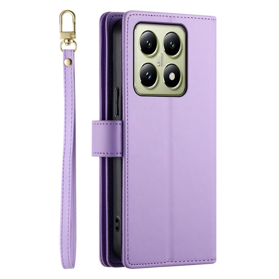 Flip case for Xiaomi 14T, Wallet Zipper Pocket, purple