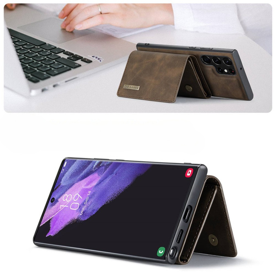 Case for Samsung Galaxy S23 Ultra, DG.MING 2in1, brown