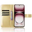 Flip case for Oppo Reno 12, Crazy Horse Wallet, gold