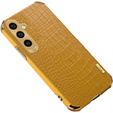 Leather case for Samsung Galaxy A35 5G, Crocodile, yellow