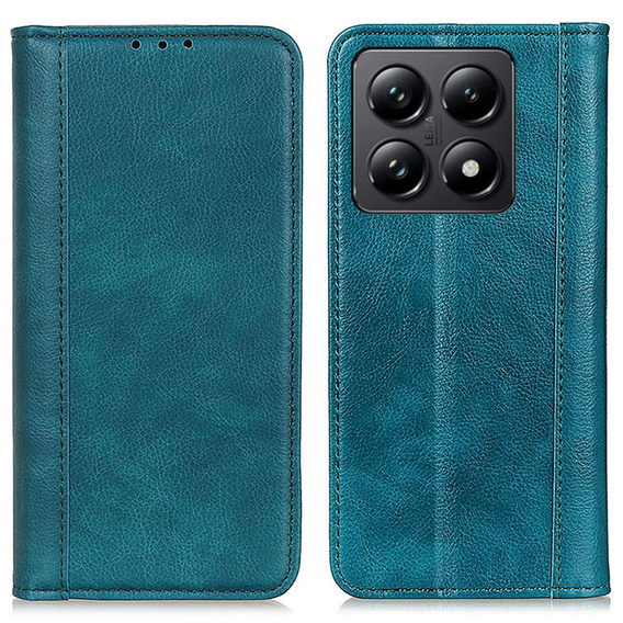 Case for Xiaomi 14T, Wallet Litchi Leather, green