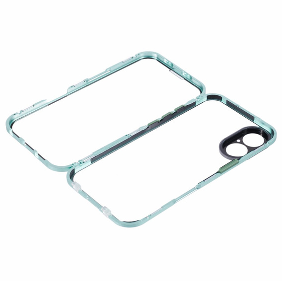 Case for iPhone 16, Magnetic Dual Glass, green