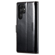 Flip case for Samsung Galaxy S23 Ultra, ERBORD Waxy Wallet, black