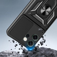 Armoured case for Oppo Reno 14F, with camera protection, with stand, black