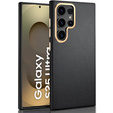 Leather case for Samsung Galaxy S25 Ultra, leather hybrid, black