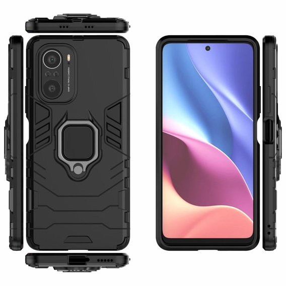 Case for Xiaomi Mi 11i / POCO F3, Kickstand Ring, black