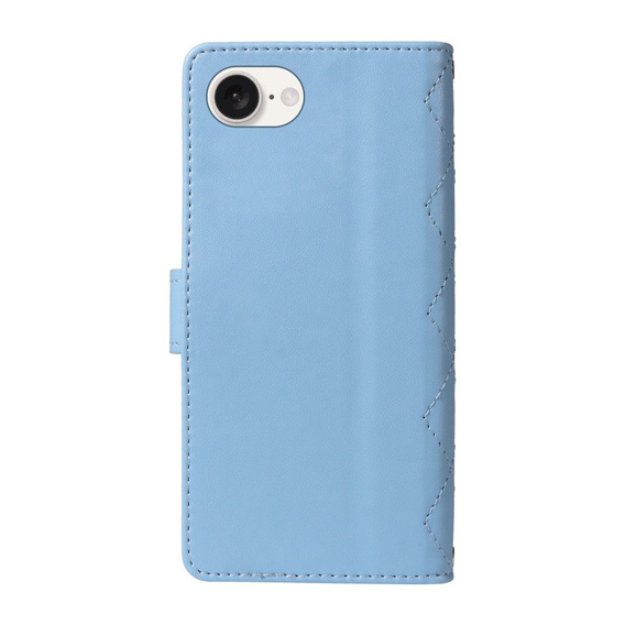 Flip case for iPhone 16E, Rhombus Crossbody Leather, blue