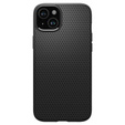 Spigen case for iPhone 15, Liquid Air, black + 9H Tempered Glass