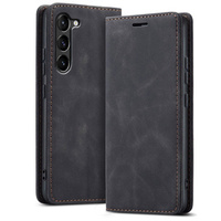 Case for Samsung Galaxy S23, ERBORD Vintage, wallet with flap, black