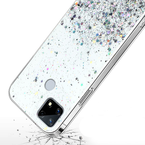Case for Realme 7i, Glittery, transparent