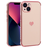 Case for Apple iPhone 13, Electro heart, pink rose gold