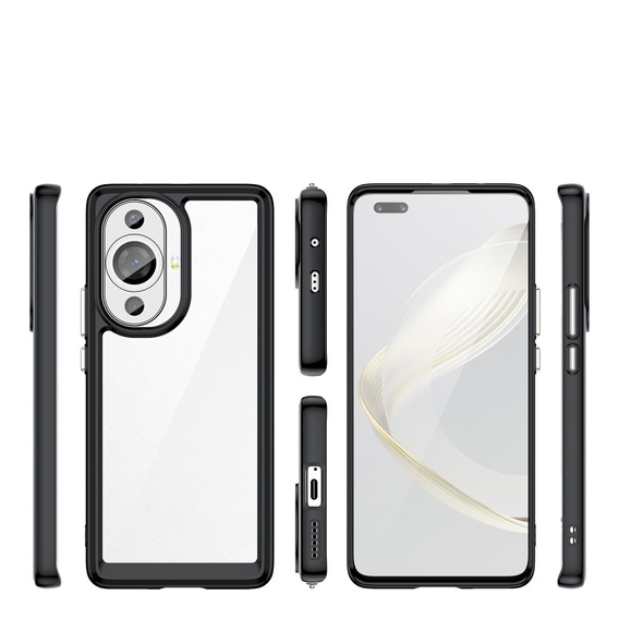 Case for Huawei Nova 11 Pro, Fusion Hybrid, transparent / black