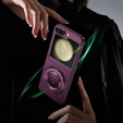 GKK case for Galaxy Z Flip 5 5G, Corners Dropproof MagSafe, clear / purple