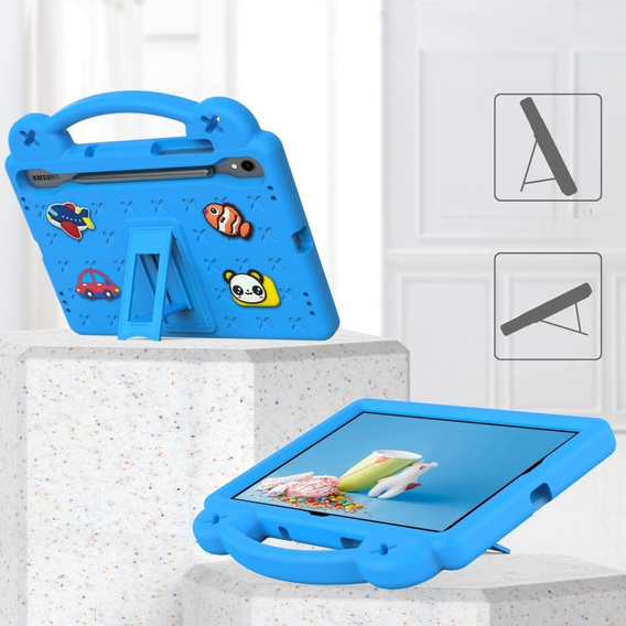 Children's case for Samsung Galaxy Tab S7/S8/S9, Cute Patterns, with stand, blue