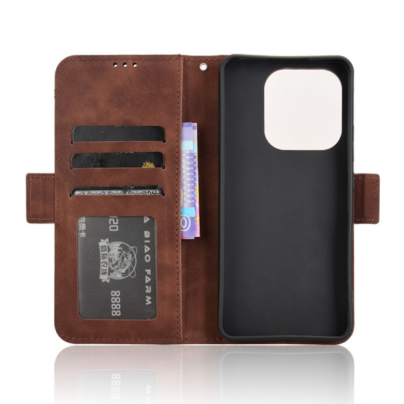 Flip case for Xiaomi Redmi Note 14 4G, Card Slot, brown