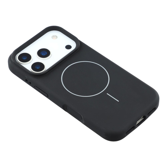 Silicone sleeve for iPhone 17 Pro, for MagSafe, anti-shock, black