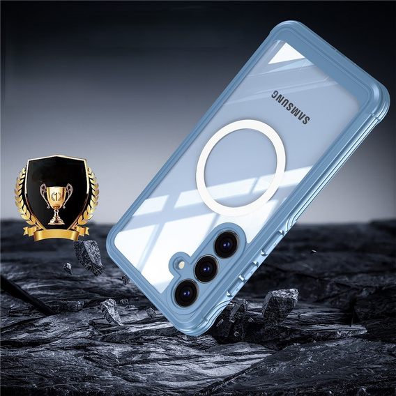 Case for Samsung Galaxy S25 FE, Shockproof, with glass, for MagSafe, blue