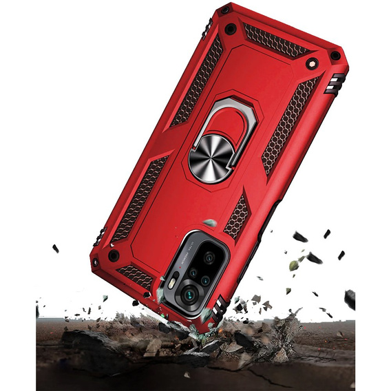 Armor Case for Xiaomi Redmi Note 10 / 10S, Nox Case Ring, red