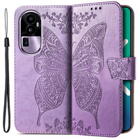 Flip case for Oppo Reno 10 / 10 Pro, Butterfly, purple