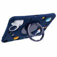 Children's silicone case for iPad 10.2 2021 / 2020 / 2019, armored with strap, Astronaut, dark blue