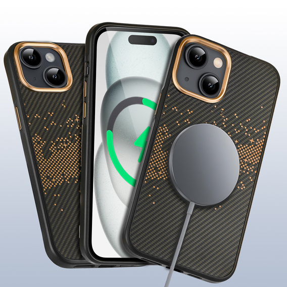 Case for iPhone 15, Milky Way, gold