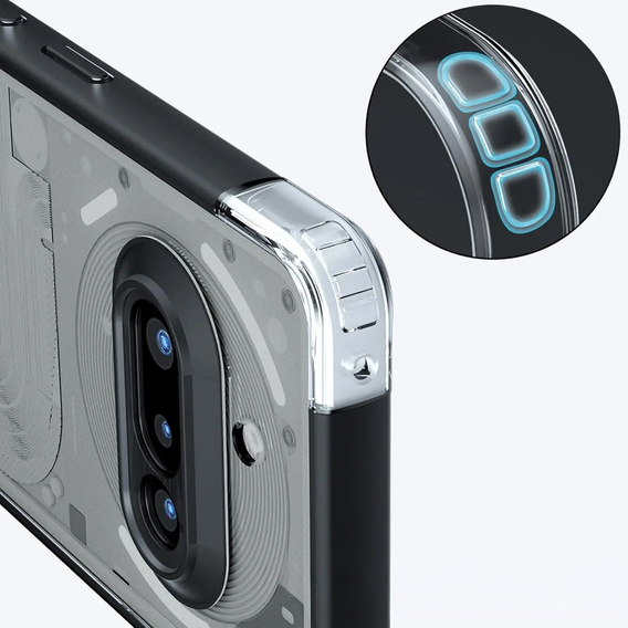 Case for Nothing Phone 3A, Fusion Hybrid, transparent / black