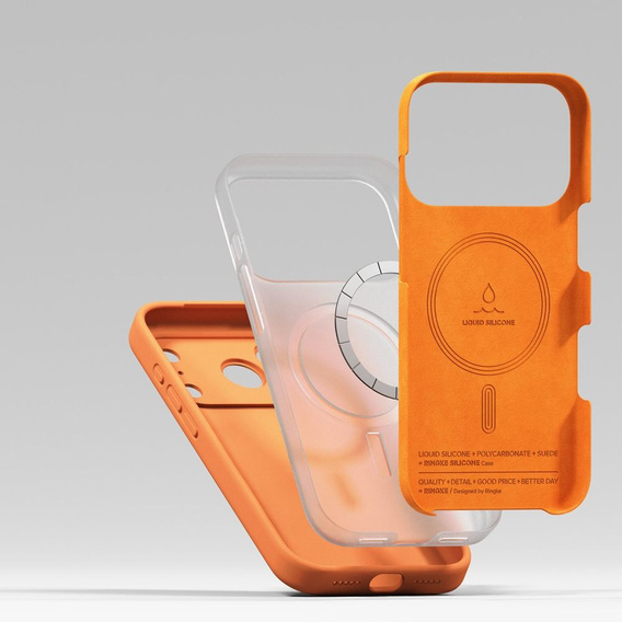 Ringke case for iPhone 17 Pro Max, Silicone Magnetic MagSafe, Tangerine