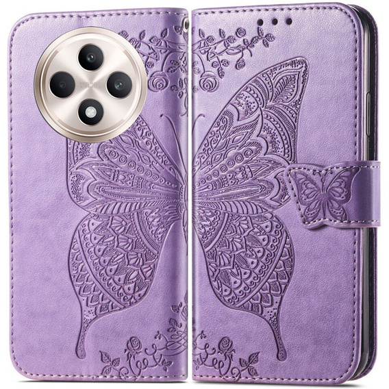 Flip case for Oppo Reno 12FS / 12F, Butterfly, purple