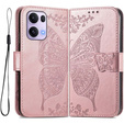 Flip case for Oppo Reno 13 Pro, Butterfly, pink rose gold