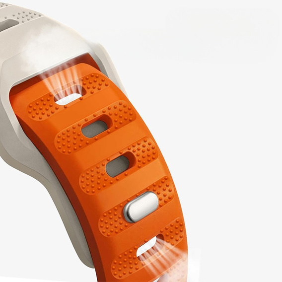 Silicone Universal Strap 22mm Dot Texture, orange / cream